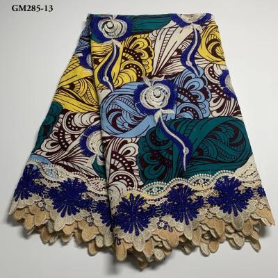 China New viable colorful African cotton lace 5 yards 100% cotton with nigerian lace guipure lace with cotton for sale