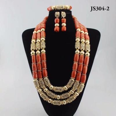 China CLASSIC Nigeria Styles Jewelry Coral Beads Set 2019 High End African Fashion Crystal Necklace Sets for sale