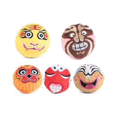 China Built-in Pet Toy TPR Ball Face High Elasticity Puncture Ball Clean Mouth Soft Plush Built-in Noise for sale