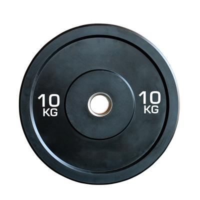 China Universal Custom Barbell Logo Wholesale Weight Lifting Rubber Training Fitness Bumper Plates Black for sale