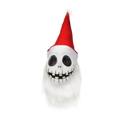 China Latex Christmas Cosplay Santa Latex Mask Decorations With Hat Beard Halloween Devil Party Face Masks for sale