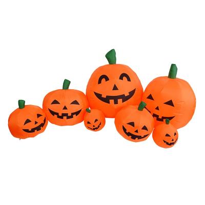 China Waterproof Polyester Cloth 230CM 7pcs Halloween Inflatable Pumpkin With 9 Lights Decorations For Outdoor Yard Decors for sale