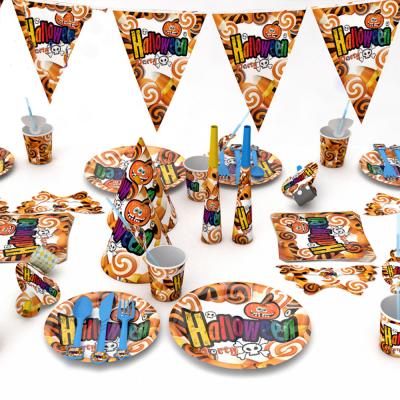 China High Quality Halloween Theme Paper Party Set Party Supplies Tableware Paper Set for sale