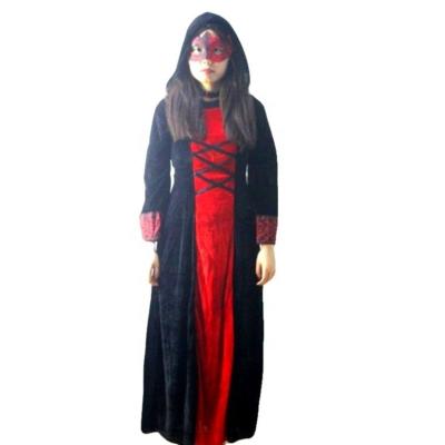 China Flannel Simple Fancy Vampire Dress Hooded Halloween Party Women Costume for sale