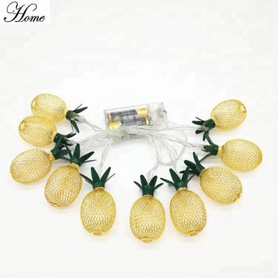 China Holiday Decoration Metal Pineapple String Light Led Fairy Lights For Christmas Decorations for sale