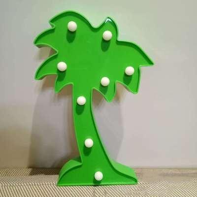 China Decoration Most Popular Green Coconut Tree Shape LED Night Light Table Lamp for sale