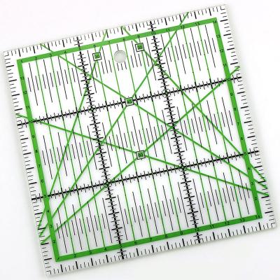 China PVC 12.5*12.5inches 4 Pcs Set Quilters Acrylic Ruler Double Color Grid Lines for sale