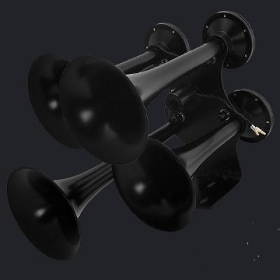 China 12/24V loud sound big train air horn  Four Trumpet Chrome Air Horn  (HS-1023FC) for sale