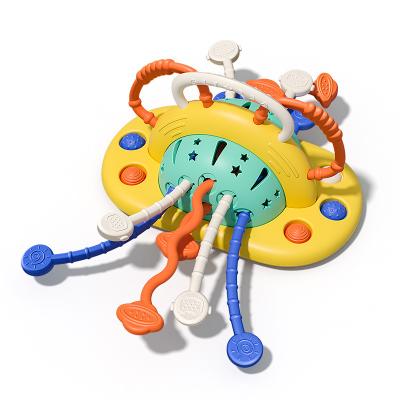 China Eco-friendly Material Sensory Pull String Baby Toys Pull String Activity Baby Toy Food Grade Silicone Toys for Kids for sale