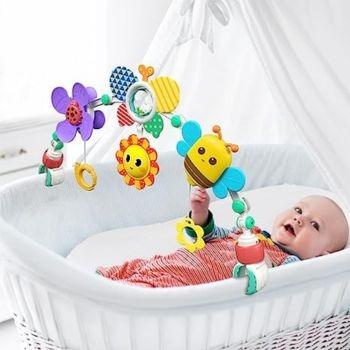 China Musical Factory Price Cute Animals Bed Baby Rattle BPA Free Baby Hanging Comfort Toy Bed Bell Baby Rattle for sale