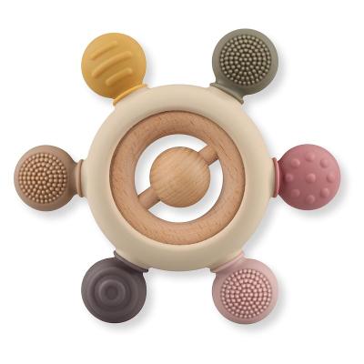 China Non-toxic OEM Food Grade Baby Sensory Teether Toys BPA Free Silicone Chewable Newborn Teether Toys for sale