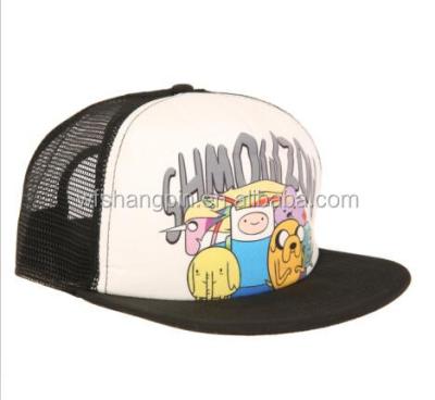 China JOINT Custom Printing Flat Brim Kids Trucker Hats Plain 5 Panel Kids Mesh Hats for sale