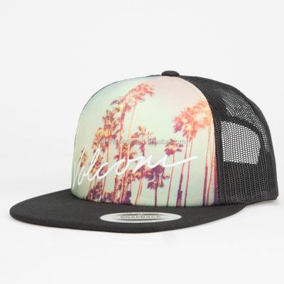 China JOINT Hawaii Custom Sublimation Printed Snapback Trucker Hat / Custom Printing Mesh Hat Trucker Hat for sale