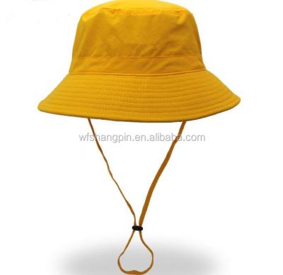 China Custom Wide Picture Brim Visor Bucket Hat With String for sale