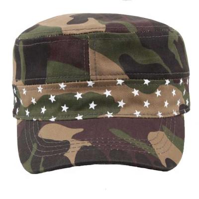 China COMMON Camouflage Style Army Green Custom Hat Flat Top Military Hat for sale