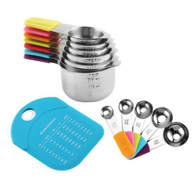 China Sustainable Stainless Steel Measuring Cups And Spoons Set Measuring Cups Set For Kitchen Cooking Tools for sale