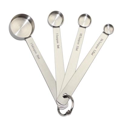 China Hot Selling Viable 4 Pieces Stainless Steel Spoons Measuring Tool Spoons Stainless Steel Set for sale