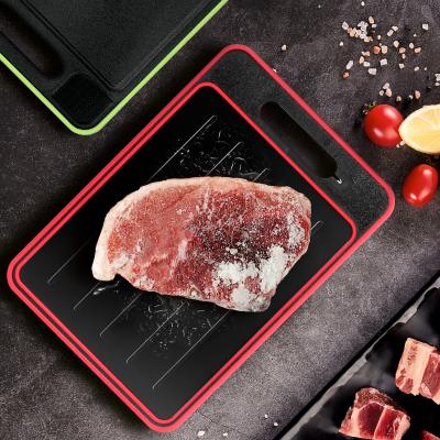 China Stocked 4 in 1 Tray Cutting Board Fast Unfreezing Defrosting Food Tray With Knife Sharpener Garlic Ginger Grinder for sale