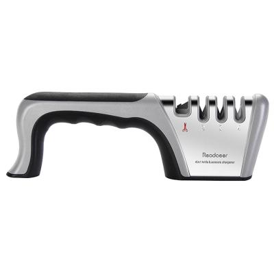 China Viable Amazon Hot Selling 4 Stage Knife Sharpener Tool for Straight and Serrated Knives and Scissors for sale