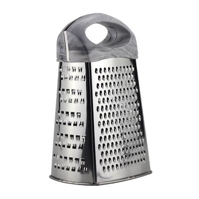 China Home Kitchen Stainless Steel Multi Functional Grater 4 Sided Cheese And Veggie Cutter With TPR Handle for sale