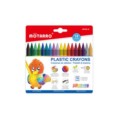 China 2021 Eco-Friendly Wax Easy Coloring Pencil Eco-Friendly Most Oil Friendly Design Warm Pastels 18 Colors For Kids Painting for sale