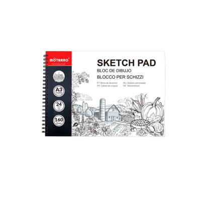 China Eco-Friendly Eco Friendly A3 Artists Sketch Books Blank Paper Spiral Sketchbook For Graffiti Drawing Painting Protection for sale