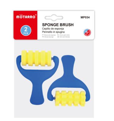 China Eco-Friendly Professional Artist Paint Sponges Blue Handle Large Sponge Sponge Brush Watercolor for Painting for sale