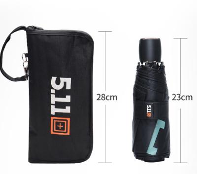 China Compact Folding 5.11 Logo UPF50+ Mobile Phone Mini Umbrella With Zipper Ponch for sale