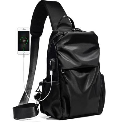 China With USB Oxford USB Port Sling Chest Bag Fashion Simplicity Waterproof Shoulder Filling Slant Bag Men for sale