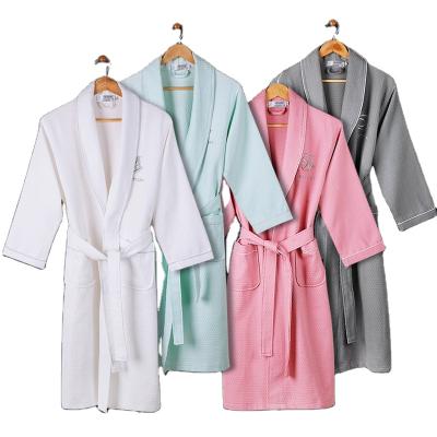 China Summer Fashion Waffle Bathrobe Women Long Robe Pull Kimono Breathable Bathrobe Plus Size Waffle Bathrobe for sale