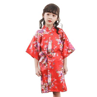 China Hot sale QUICK DRY baby bathrobe wholesales floral satin spa robes kids robes for girls and birthday spa party for sale