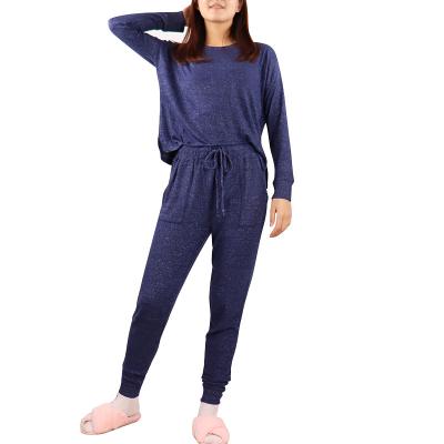 China Thermal Women's Two-Piece Outfit Long Sleeve Sleepwear And Lounge Pants Pajamas Set for sale