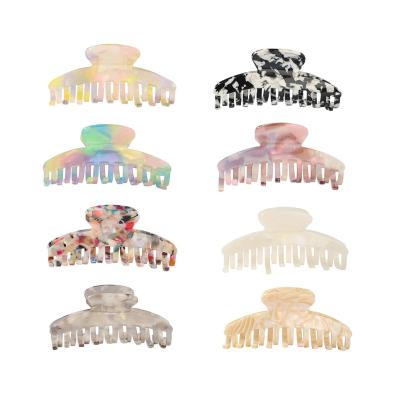 China Vintage fashionable matte acrylic acetate plastic hairpin frosted colorful bathe large claw non-slip hair clip for sale