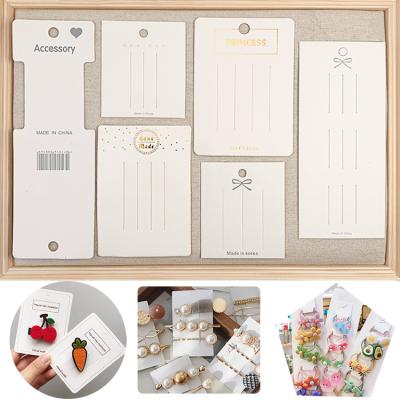 China Custom Packaging Hair Clip Cards Logo Name Price Hair Pin Set Necklace Jewelry PVC Display Customized Paper Cards for sale