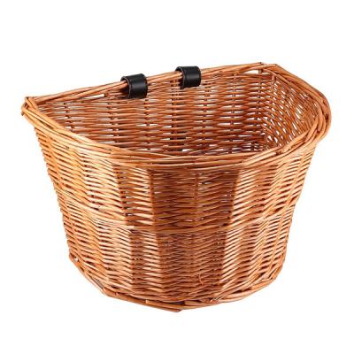 China Good Quality Wicker Bicycle Basket Quick Release Willow Basket Eco-Friendly Removable Bicycle Basket Wicker Basket for sale