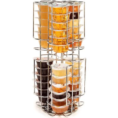 China Rotating Coffee Capsule Stand Metal Kitchen Bar Counter Commercial Cocktail Storage Rack for sale