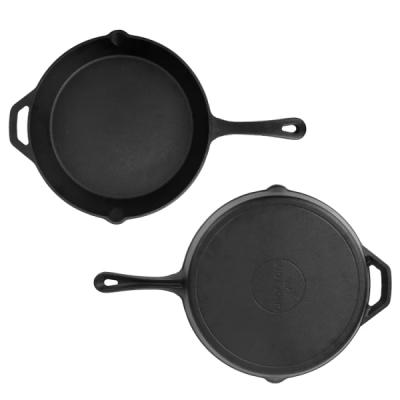 China Overseas warehouse shipping high quality cast iron viable cooking cookware non-stick pre-seasoned mini oil kitchen pan for sale