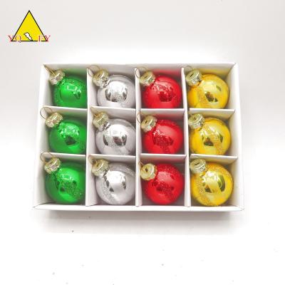 China Europe Diameter 3cm Mini Glass Ball Christmas Decoration 12 Different Color Set for sale