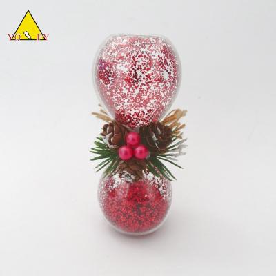 China China Garland Decorated Sand Fancy Glass Timer With Red Glitter Inside for sale