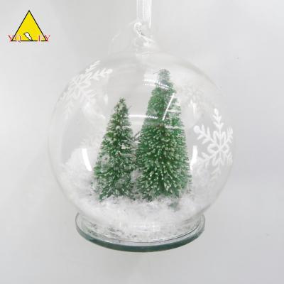 China Europe Opening Customized Wholesale Clear Glass Hanging Ornament Inside Christmas Tree for sale