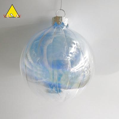 China Home Decoration Clear Glass Ball In Different Shapes With Feather Inside In Different Colors for sale