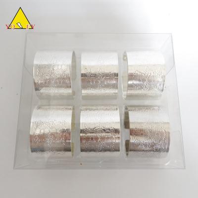 China Home Decoration Silver Napkin Ring Set Of 6 In PVC Box for sale