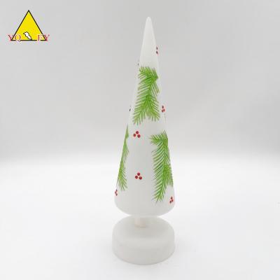 China Europe Hand Tree Christmas Table Painting Glass Decoration H10-30cm for sale