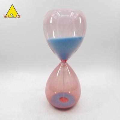 China Home Decoration Red Glass Sand Timer With Blue Sand for sale