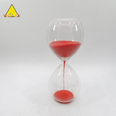 China Home Decoration Clear Glass Sand Timer With Red Sand for sale