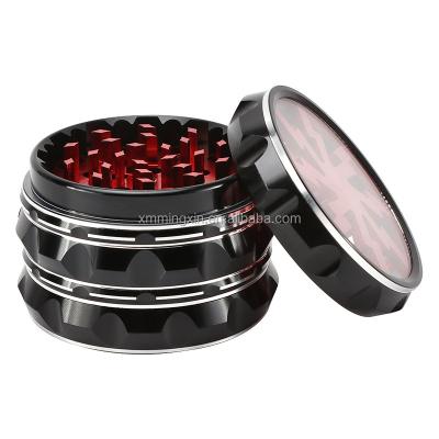 China Kitchen New 4 Layer Aluminum Alloy Diameter 63mm Deluxe Wholesale Tobacco Herb Grinder Weed for sale