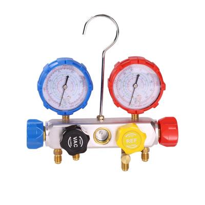 China Brass Fitting Assistant Air Conditioner refrigeration car R134, R410a, R22, R407c manifold gauge set for sale