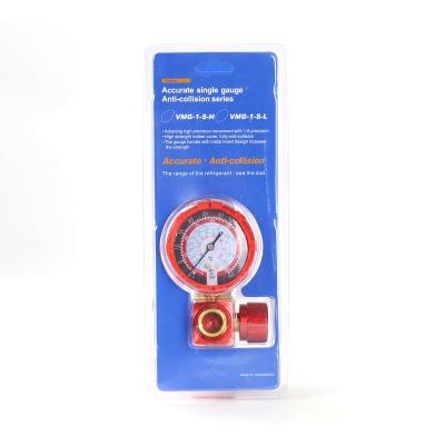 China Promaker 7days fast delivery single Manifold Gauge Manifold Pressure Gauge  R22/R12/R502 High pressure RN039 for sale