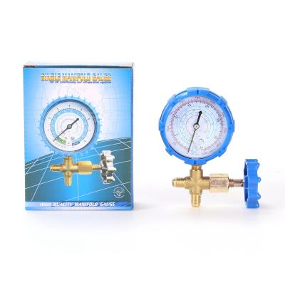 China wholesale refrigeration charging ac single manifold pressure gauge and valve RN036 for sale