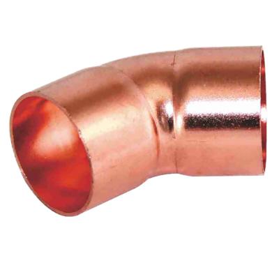 China Low price 45 Degree Copper Pipe Connector Welding Elbow Fitting Equal/Reducing for sale